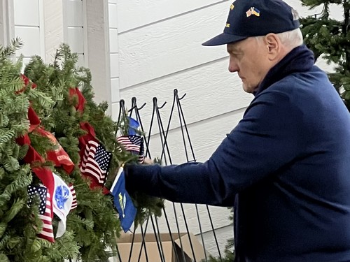 The Coast Guard wreath.